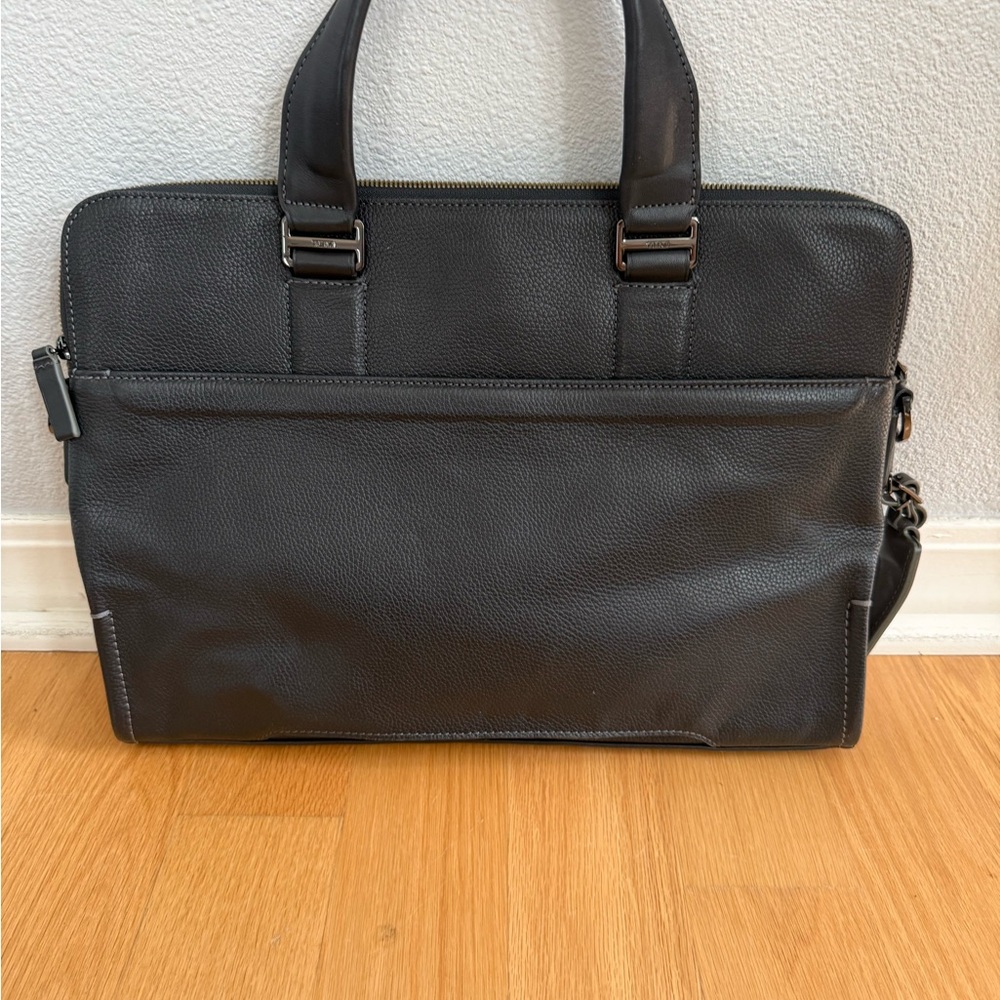 TUMI Black Leather Briefcase